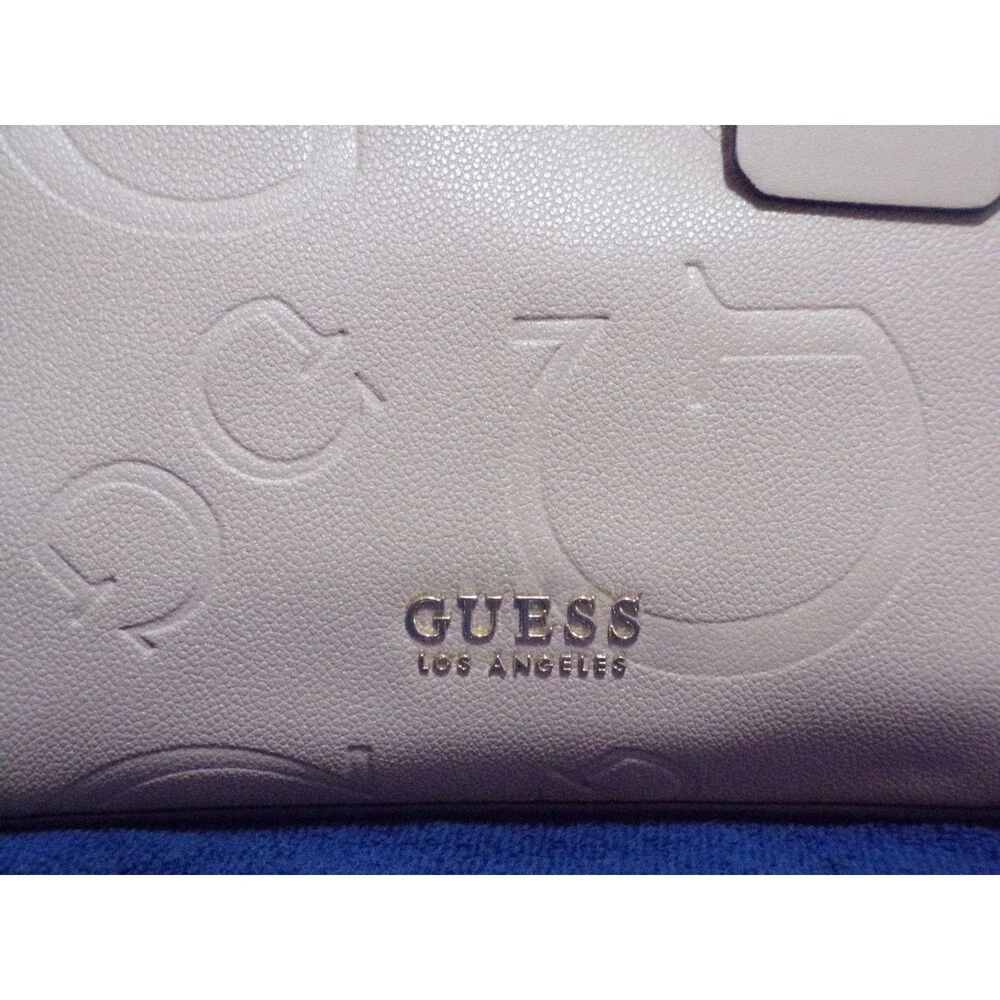 GUESS Handbag Women's Rose Pink‎ Faux Leather Logo Strap and Double Handle Zip
